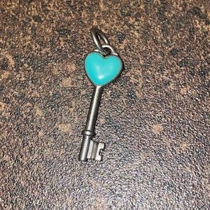 Tiffany and Co. Silver and Teal Key Pendent